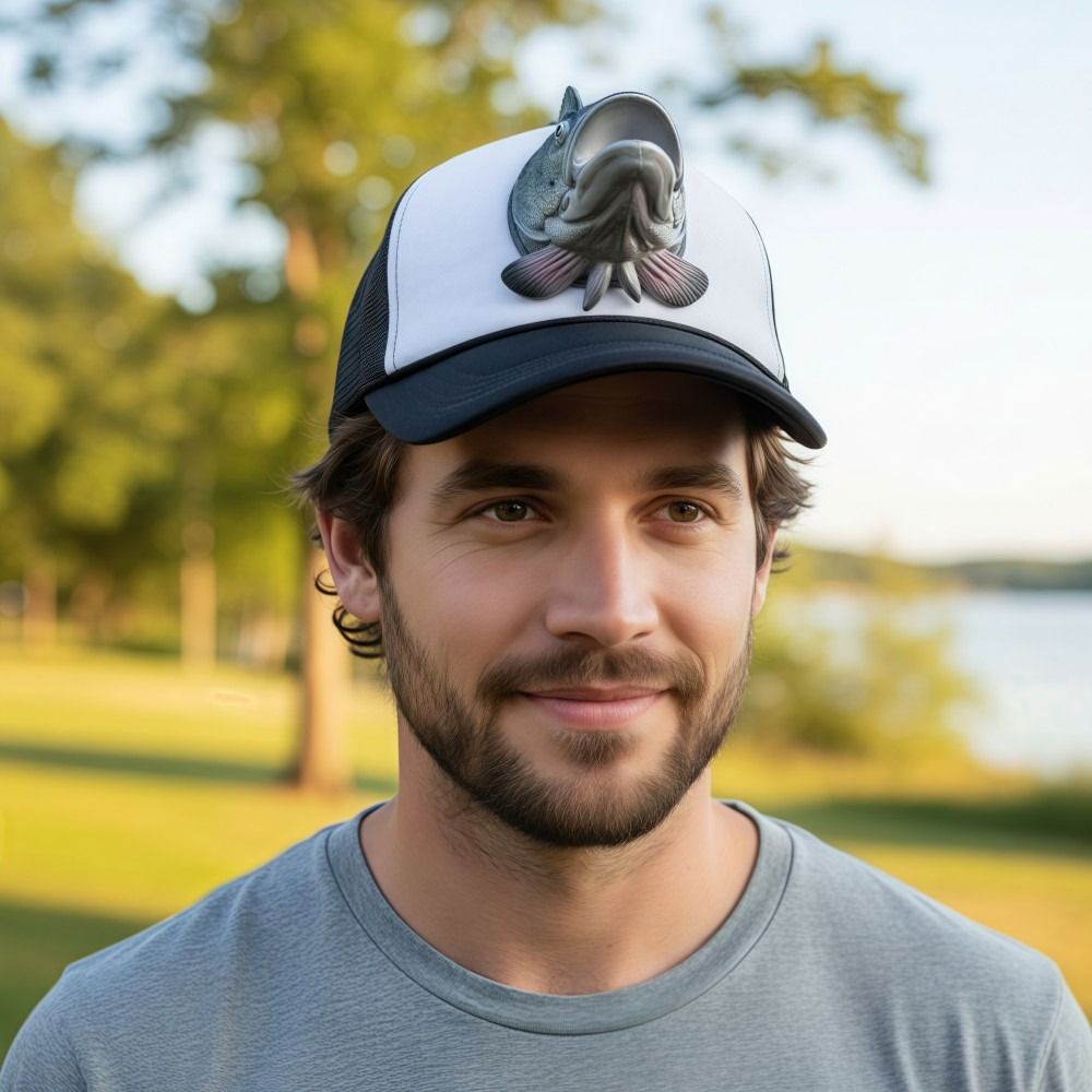 Funny 3D Fish Animal Trucker H - Trucker Cap Mesh ulasan dan harga