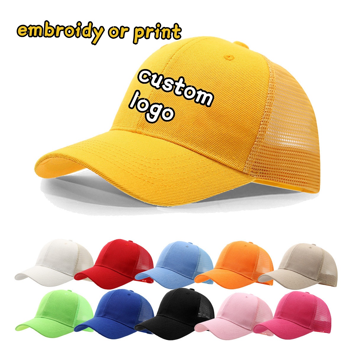 Custom Logo Cap Embroidery Pri - Trucker Cap Mesh ulasan dan harga