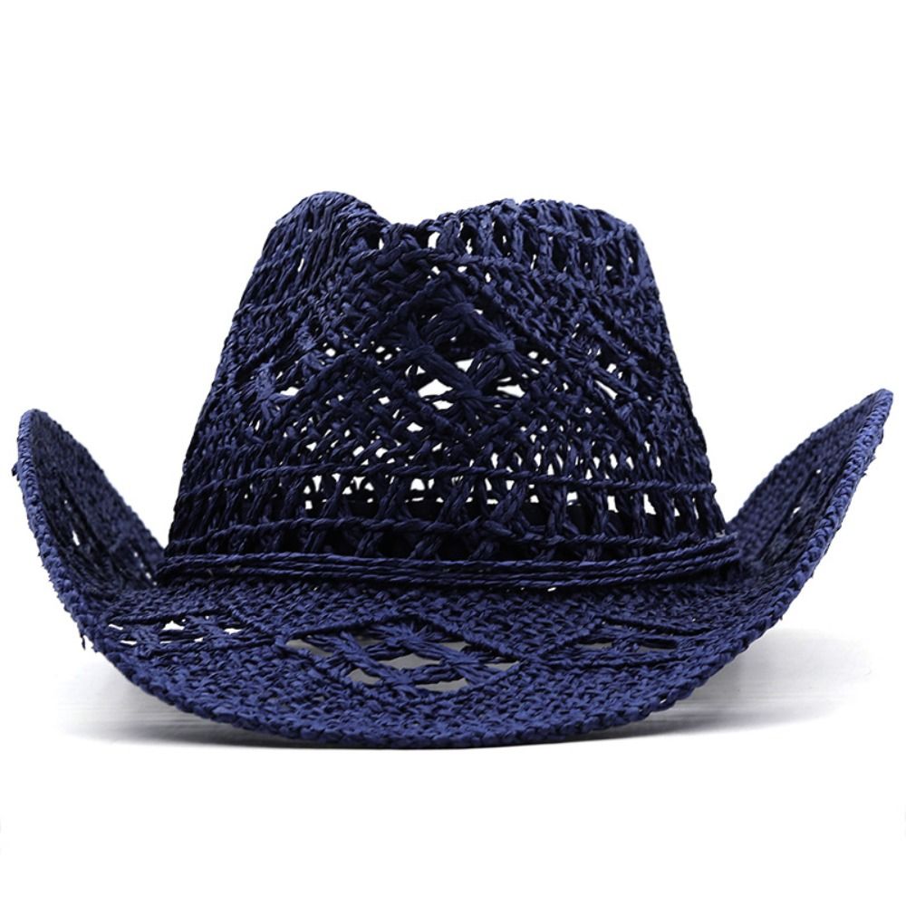 Vintage Wide Brim Hollow Straw - Cowboy Hat Straw ulasan dan harga