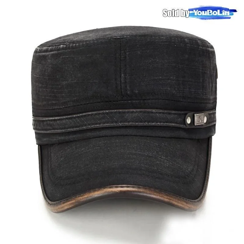 Leather Brim Washed Distressed - Dad Hat Cotton ulasan dan harga