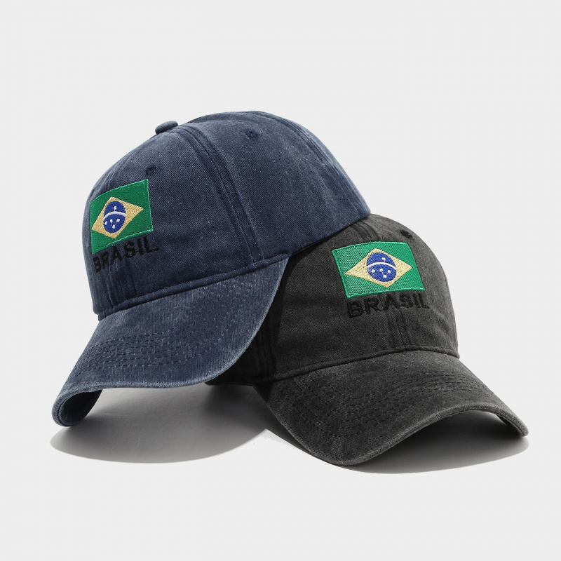 Vintage Brazil Flag BRASIL Let - Dad Hat Cotton ulasan dan harga